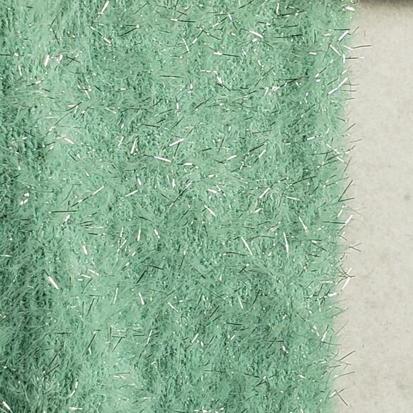 Lane Bryant Women's 18/20 Eyelash Tinsle Pullover Sweater Aqua Blue Metallic - Picture 5 of 8